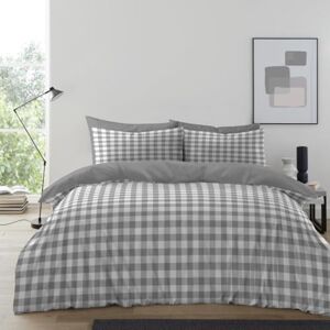 GC GAVENO CAVAILIA Gingham Check Duvet Cover Single 2 Piece Tartan Bedding Check Single Duvet Cover Set With Pillowcase Washable Reversible Microfiber Plain Quilt Cover Set (135x200 Cm), Grey GC GAVENO CAVAILIA Gingham Check Duvet Cover Single 2 Piece Tartan Bedding Check Single Duvet Cover Set With Pillowcase Washable Reversible Microfiber Plain Quilt Cover Set (135x200 Cm), Grey