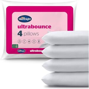 Silentnight Ultrabounce Firm Pillows 4 Pack – Firm Support Pillows with Fibre Core Ideal for Side Sleepers and Neck and Shoulder Pain Relief – Hypoallergenic – Pack of 4 Silentnight Ultrabounce Firm Pillows 4 Pack – Firm Support Pillows with Fibre Core Ideal for Side Sleepers and Neck and Shoulder Pain Relief – Hypoallergenic – Pack of 4