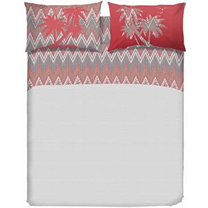 PENSIERI DELICATI Double Bed Sheet Set, 100% Cotton, 180 x 200 cm, Includes Bottom Sheet & Top Sheet, Plus 2 Pillowcases, Made in Italy, Coral Palms Pattern PENSIERI DELICATI Double Bed Sheet Set, 100% Cotton, 180 x 200 cm, Includes Bottom Sheet & Top Sheet, Plus 2 Pillowcases, Made in Italy, Coral Palms Pattern