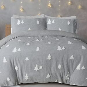 Sleepdown Teddy Fleece Tree Jacquard Grey Reversible Duvet Cover Quilt Bedding Set with Pillowcases Thermal Warm Cosy Super Soft Easy Care Bed Linen King (230cm x 220cm) Sleepdown Teddy Fleece Tree Jacquard Grey Reversible Duvet Cover Quilt Bedding Set with Pillowcases Thermal Warm Cosy Super Soft Easy Care Bed Linen King (230cm x 220cm)