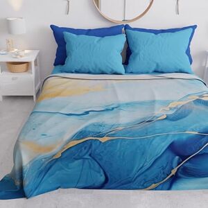PETTI Artigiani Italiani Double Bedspread Spring Summer Light Blanket Double Bed Sheet Marble Light Blue 100% Made in Italy PETTI Artigiani Italiani Double Bedspread Spring Summer Light Blanket Double Bed Sheet Marble Light Blue 100% Made in Italy