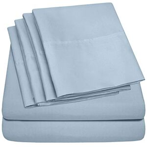 Sweet Home Collection Twin Size Bed Sheets 4 Piece 1500 Supreme Collection Fine Brushed Microfiber Deep Pocket Twin Sheet Set Bedding 1 EXTRA PILLOW CASES, GREAT VALUE, Twin, Misty Blue Sweet Home Collection Twin Size Bed Sheets 4 Piece 1500 Supreme Collection Fine Brushed Microfiber Deep Pocket Twin Sheet Set Bedding 1 EXTRA PILLOW CASES, GREAT VALUE, Twin, Misty Blue