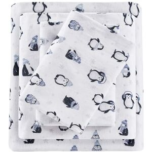 Intelligent Design Cozy Soft 100% Cotton Flannel Novelty Print Animals Stars Cute Warm, Ultra Soft Cold Weather Sheet Set Bedding, Full, Blue Penguins 4 Piece Intelligent Design Cozy Soft 100% Cotton Flannel Novelty Print Animals Stars Cute Warm, Ultra Soft Cold Weather Sheet Set Bedding, Full, Blue Penguins 4 Piece