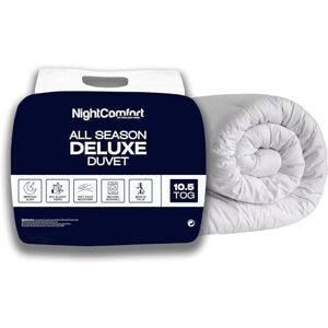 Night Comfort All Season Deluxe Feels Like Down Anti Allergy 10.5 Tog Duvet 100% Microfibre Cover Filled with Thick Ultra Bounce Hollowfibre Quilt, Single Night Comfort All Season Deluxe Feels Like Down Anti Allergy 10.5 Tog Duvet 100% Microfibre Cover Filled with Thick Ultra Bounce Hollowfibre Quilt, Single