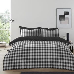 GC GAVENO CAVAILIA Gingham Check Duvet Cover Single 2 Piece Tartan Bedding Check Single Duvet Cover Set With Pillowcase Washable Reversible Microfiber Plain Quilt Cover Set (135x200 Cm) Charcoal GC GAVENO CAVAILIA Gingham Check Duvet Cover Single 2 Piece Tartan Bedding Check Single Duvet Cover Set With Pillowcase Washable Reversible Microfiber Plain Quilt Cover Set (135x200 Cm) Charcoal