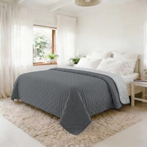 Italian Bed Linen Summer Quilt Water Washed Microfibre Duvet Quilted and 100 g Filling Double 250 x 250 cm Dark Grey/Light Grey Italian Bed Linen Summer Quilt Water Washed Microfibre Duvet Quilted and 100 g Filling Double 250 x 250 cm Dark Grey/Light Grey
