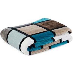 Gözze Soft Blanket, Cashmere Feel, High Fabric Weight 500 g/m², Antigua, 150 x 200 cm Aqua/Taupe/Petrol Gözze Soft Blanket, Cashmere Feel, High Fabric Weight 500 g/m², Antigua, 150 x 200 cm Aqua/Taupe/Petrol