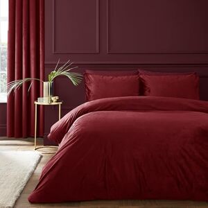 Catherine Lansfield Kingsley Soft Matt Velvet Double Duvet Cover Set with Pillowcases Raspberry Catherine Lansfield Kingsley Soft Matt Velvet Double Duvet Cover Set with Pillowcases Raspberry
