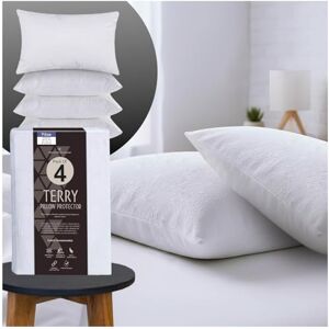 GC GAVENO CAVAILIA Terry Towel Waterproof Pillow Protectors Pack of 2 Anti Allergy Towelling Pillow Protectors Breathable & Soft Pillow Cover White GC GAVENO CAVAILIA Terry Towel Waterproof Pillow Protectors Pack of 2 Anti Allergy Towelling Pillow Protectors Breathable & Soft Pillow Cover White