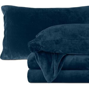 Elegant Comfort Luxuriously Soft 4-Piece Velvet Plush Flannel Sheet Set Premium Quality Cozy Warm, Anti-Static, Non Pilling Fuzzy Velvet Flannel Fleece Deep Pocket Sheet Set King, Navy Elegant Comfort Luxuriously Soft 4-Piece Velvet Plush Flannel Sheet Set Premium Quality Cozy Warm, Anti-Static, Non Pilling Fuzzy Velvet Flannel Fleece Deep Pocket Sheet Set King, Navy