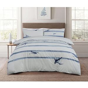 Sleepdown Coastal Birds Waves White Blue 100% Cotton Plain Reverse Duvet Cover Quilt Pillow Case Bedding Set Soft Easy Care King (230cm x 200cm) Sleepdown Coastal Birds Waves White Blue 100% Cotton Plain Reverse Duvet Cover Quilt Pillow Case Bedding Set Soft Easy Care King (230cm x 200cm)
