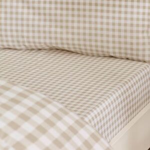 Catherine Lansfield Bamford Gingham Check Single Fitted Sheet Natural Catherine Lansfield Bamford Gingham Check Single Fitted Sheet Natural