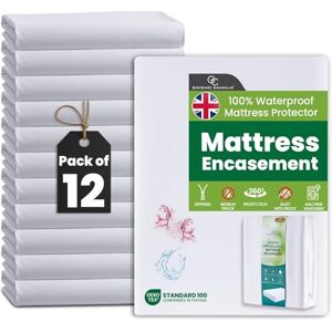 GC GAVENO CAVAILIA 12 Pack Mattress Encasement King 30cm Deep Waterproof Mattress Protector Anti-Allergy Zipped Mattress Cover Bed Bug Dust Mite Proof King Size Mattress Protector White GC GAVENO CAVAILIA 12 Pack Mattress Encasement King 30cm Deep Waterproof Mattress Protector Anti-Allergy Zipped Mattress Cover Bed Bug Dust Mite Proof King Size Mattress Protector White