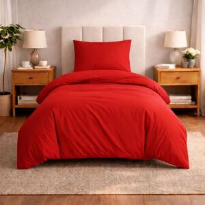 Komfortec Premium Microfibre Bedding Set - Red - 135x200 cm Komfortec Premium Microfibre Bedding Set - Red - 135x200 cm