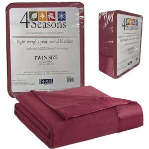 Thermee Micro Flannel Twin-Size All Seasons Lightweight Sheet Blanket, Machine Wash & Dry, No Pilling, 84Lx72W, Burgundy Thermee Micro Flannel Twin-Size All Seasons Lightweight Sheet Blanket, Machine Wash & Dry, No Pilling, 84Lx72W, Burgundy