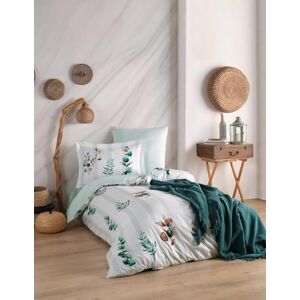 Nuit Des RĂªves Satin XXL Quilt Cover Set - Cotton, Green & White Nuit Des RĂªves Satin XXL Quilt Cover Set - Cotton, Green & White