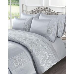 Kampala Hill Floral Embellished Duvet Cover Set Bedding Set With Pillowcases Silver Amara Super King Kampala Hill Floral Embellished Duvet Cover Set Bedding Set With Pillowcases Silver Amara Super King