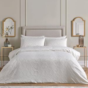 SOIREE Montez Jacquard Duvet Cover Set Super-King Bed Size in Ivory SOIREE Montez Jacquard Duvet Cover Set Super-King Bed Size in Ivory