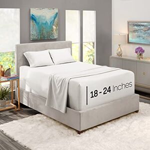 Nestl Extra Deep Pocket Sheets Fits Mattress 18-24 Inches Deep, Extra Deep Pocket California King Size Sheets, 4 Piece Cal King Sheets, Cal King Sheets Deep Pocket, White Nestl Extra Deep Pocket Sheets Fits Mattress 18-24 Inches Deep, Extra Deep Pocket California King Size Sheets, 4 Piece Cal King Sheets, Cal King Sheets Deep Pocket, White