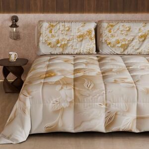 PETTI Artigiani Italiani Winter Quilt, Winter Duvet, Double Sided Quilt, Solid Colour and Digital Floral Print 06 10, 100% Microfibre, Made in Italy PETTI Artigiani Italiani Winter Quilt, Winter Duvet, Double Sided Quilt, Solid Colour and Digital Floral Print 06 10, 100% Microfibre, Made in Italy
