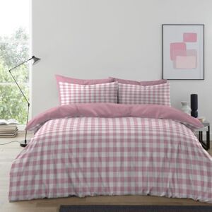 GC GAVENO CAVAILIA Gingham Check Duvet Cover Single 2 Piece Tartan Bedding Check Single Duvet Cover Set With Pillowcase Washable Reversible Microfiber Plain Quilt Cover Set, (135x200Cm) Blush Pink GC GAVENO CAVAILIA Gingham Check Duvet Cover Single 2 Piece Tartan Bedding Check Single Duvet Cover Set With Pillowcase Washable Reversible Microfiber Plain Quilt Cover Set, (135x200Cm) Blush Pink