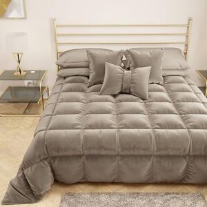 PETTI Artigiani Italiani Soft and Warm Velvet Quilt, 350 g/m², Double Duvet, Double Duvet, 260 x 270 cm, Mud, 100% Made in Italy PETTI Artigiani Italiani Soft and Warm Velvet Quilt, 350 g/m², Double Duvet, Double Duvet, 260 x 270 cm, Mud, 100% Made in Italy