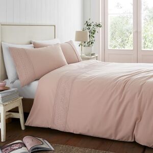 turner bianca plc Catherine Lansfield Broderie Anglaise Double Duvet Cover Set with Pillowcases Blush Pink turner bianca plc Catherine Lansfield Broderie Anglaise Double Duvet Cover Set with Pillowcases Blush Pink