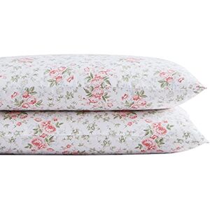 Laura Ashley Home Standard Pillowcase Set, Cotton Sateen Bedding, Smooth & Wrinkle-Resistant (Lilian Coral, 2 Piece) Laura Ashley Home Standard Pillowcase Set, Cotton Sateen Bedding, Smooth & Wrinkle-Resistant (Lilian Coral, 2 Piece)