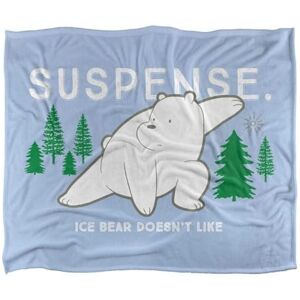 WE BARE BEARS Suspense Silky Touch Super Soft Throw Blanket 152 X 127 cm, White WE BARE BEARS Suspense Silky Touch Super Soft Throw Blanket 152 X 127 cm, White