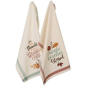 DII Thanksgiving Dishtowel Set, Cotton, Grateful Fall, 18x28 DII Thanksgiving Dishtowel Set, Cotton, Grateful Fall, 18x28