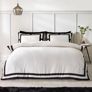 Catherine Lansfield So Soft Mono Panel Super King Duvet Cover Set with Pillowcases Cream Black Catherine Lansfield So Soft Mono Panel Super King Duvet Cover Set with Pillowcases Cream Black