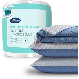 Silentnight Summer Breeze Coverless Duvet Seersucker 2.5 Tog Summer Lightweight King Duvet Quilt Reversible Includes Matching Pillowcase Machine Washable Grey and Light Blue King Silentnight Summer Breeze Coverless Duvet Seersucker 2.5 Tog Summer Lightweight King Duvet Quilt Reversible Includes Matching Pillowcase Machine Washable Grey and Light Blue King