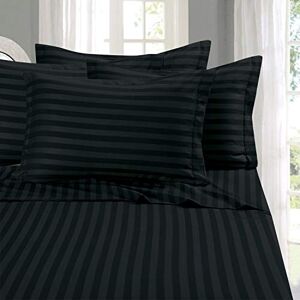 Elegant Comfort Softest and Coziest 6-Piece Sheet Set 1500 Thread Count Egyptian Quality Microfiber Luxurious Wrinkle Resistant 6-Piece Damask Stripe Bed Sheet Set, Full, Black Elegant Comfort Softest and Coziest 6-Piece Sheet Set 1500 Thread Count Egyptian Quality Microfiber Luxurious Wrinkle Resistant 6-Piece Damask Stripe Bed Sheet Set, Full, Black