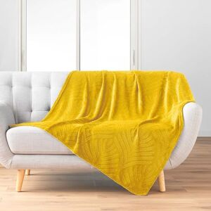 Douceur d'Intérieur , Blanket (125 x 150 cm) Nelia Yellow, Embossed Flannel Plain Douceur d'Intérieur , Blanket (125 x 150 cm) Nelia Yellow, Embossed Flannel Plain