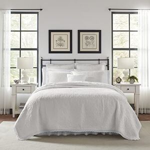 Laura Ashley Luxury Premium Ultra Soft Quilt Coverlet, Comfortable 3 Piece Bedding Set, All Season Stylish Bedspread, White, Full/Queen Laura Ashley Luxury Premium Ultra Soft Quilt Coverlet, Comfortable 3 Piece Bedding Set, All Season Stylish Bedspread, White, Full/Queen