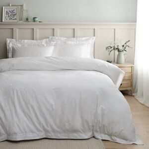 Bianca Lottie Floral Embroidery 180 Thread Count Cotton Double Duvet Cover Set with Pillowcase White Bianca Lottie Floral Embroidery 180 Thread Count Cotton Double Duvet Cover Set with Pillowcase White