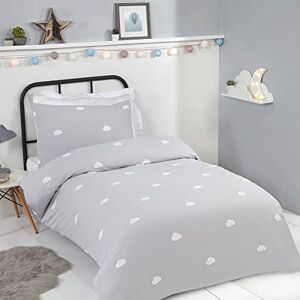 Sleepdown Tufted 3D Clouds Kids Boys Girls Childrens Grey White Soft Cosy Easy Care Duvet Cover Quilt Bedding Set with Matching Pillowcases-Double (200cm x 200cm), Polyester Sleepdown Tufted 3D Clouds Kids Boys Girls Childrens Grey White Soft Cosy Easy Care Duvet Cover Quilt Bedding Set with Matching Pillowcases-Double (200cm x 200cm), Polyester