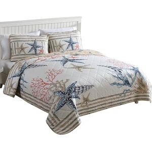 CARIBBEAN JOE 3-Piece Quilt Set, Polyester, Sea Breeze Seaweed, King CARIBBEAN JOE 3-Piece Quilt Set, Polyester, Sea Breeze Seaweed, King
