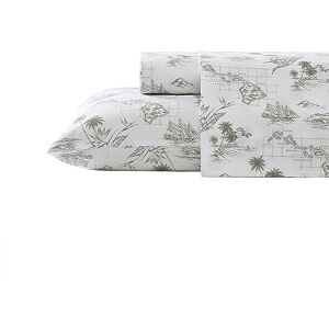 Tommy Bahama Queen Sheets, Cotton Percale Bedding Set, Crisp & Cool, Stylish Home Decor (Vintage Map Brown, Queen) Tommy Bahama Queen Sheets, Cotton Percale Bedding Set, Crisp & Cool, Stylish Home Decor (Vintage Map Brown, Queen)