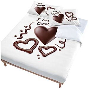 Italian Bed Linen Digital duvet cover set (bag sheet 250x200cm + 2 pillowcases 52x82cm),chocolate heart, Linen, DOUBLE Italian Bed Linen Digital duvet cover set (bag sheet 250x200cm + 2 pillowcases 52x82cm),chocolate heart, Linen, DOUBLE