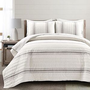 Lush Decor Full/Queen Gray Cotton Farmhouse Stripe - Bedding Set Lush Decor Full/Queen Gray Cotton Farmhouse Stripe - Bedding Set