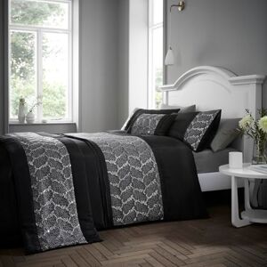 Portfolio Home Rouen Embellished Sequens Geometric Black Double Soft Easy Care Bed Linen Bedding Duvet Cover Quilt Set With Pillow Cases Portfolio Home Rouen Embellished Sequens Geometric Black Double Soft Easy Care Bed Linen Bedding Duvet Cover Quilt Set With Pillow Cases