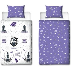 Character World Wednesday Official Single Duvet Cover Set, Destined Design Reversible 2 Sided Bedding Cover Official Merchandise Including Matching Pillow Case Purple and White Single Bed Quilt Character World Wednesday Official Single Duvet Cover Set, Destined Design Reversible 2 Sided Bedding Cover Official Merchandise Including Matching Pillow Case Purple and White Single Bed Quilt