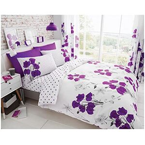 GC GAVENO CAVAILIA Gaveno Cavailia Luxurious Poppy Bed Set with Duvet Cover and Pillow Cases, Polycotton, Aubergine, Single GC GAVENO CAVAILIA Gaveno Cavailia Luxurious Poppy Bed Set with Duvet Cover and Pillow Cases, Polycotton, Aubergine, Single