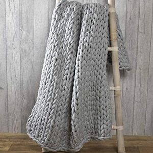 Rapport Home Chunky Hand Knitted Throw Modern Large Soft Sofa Bed Blanket Grey 120 x 150cm Rapport Home Chunky Hand Knitted Throw Modern Large Soft Sofa Bed Blanket Grey 120 x 150cm