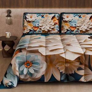 PETTI Artigiani Italiani Winter Quilt, Winter Duvet, Double Sided Quilt, Solid Colour and Digital Floral Print 05 5, 100% Microfibre, Made in Italy PETTI Artigiani Italiani Winter Quilt, Winter Duvet, Double Sided Quilt, Solid Colour and Digital Floral Print 05 5, 100% Microfibre, Made in Italy