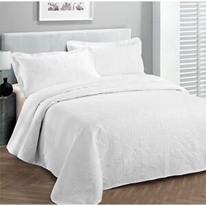 Fancy Linen (King/California King, White) Fancy Collection 3pc Luxury Bedspread Coverlet Embossed Bed Cover Solid White New Over Size 300cm x 270cm King/California King Fancy Linen (King/California King, White) Fancy Collection 3pc Luxury Bedspread Coverlet Embossed Bed Cover Solid White New Over Size 300cm x 270cm King/California King