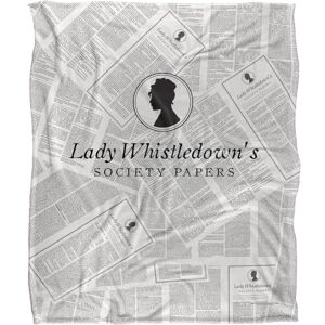 Bridgerton Lady Whistledown Newsprint Silky Touch Super Soft Throw Blanket 152 X 127 cm, White Bridgerton Lady Whistledown Newsprint Silky Touch Super Soft Throw Blanket 152 X 127 cm, White