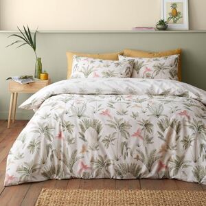 Catherine Lansfield Paradiso Palm Reversible Single Duvet Cover Set with Pillowcase Natural Catherine Lansfield Paradiso Palm Reversible Single Duvet Cover Set with Pillowcase Natural