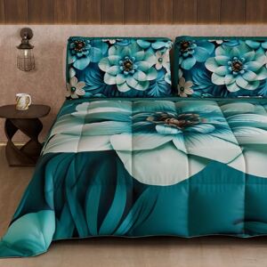 PETTI Artigiani Italiani Winter Quilt, Winter Duvet, Double Sided Quilt, Solid Colour and Digital Floral Print 05 21, 100% Microfibre, Made in Italy PETTI Artigiani Italiani Winter Quilt, Winter Duvet, Double Sided Quilt, Solid Colour and Digital Floral Print 05 21, 100% Microfibre, Made in Italy